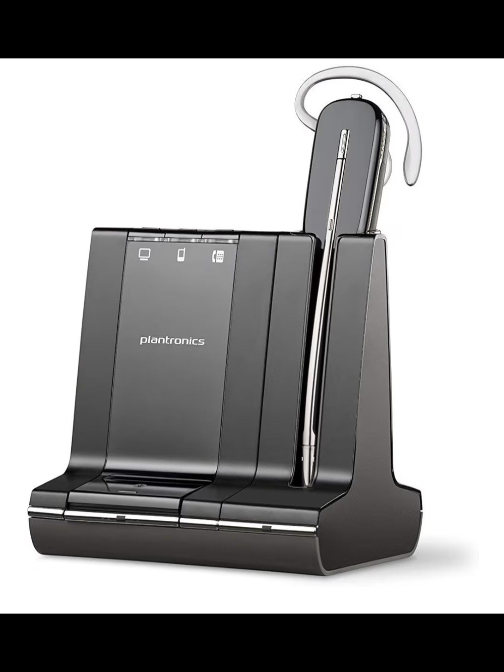 Plantronics Wireless Bluetooth Headset with Charging Dock - Black